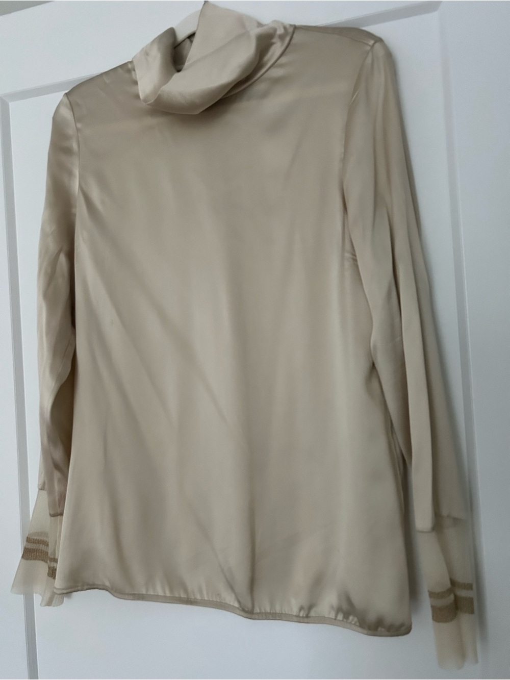 Real Silk Long-Sleeve Turtleneck Top